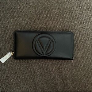 Valentino by Mario Black and Gold Zippered Pouch